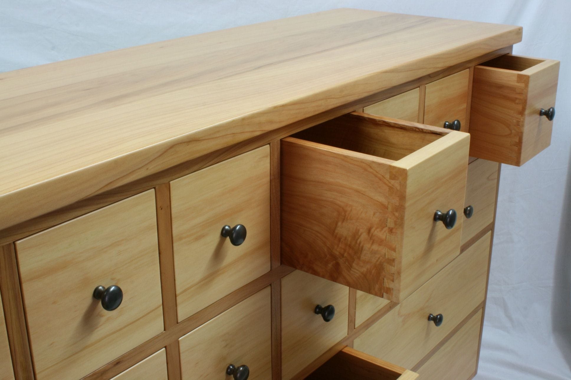 Macrocapa drawers specific to clients requirements of CD storage.